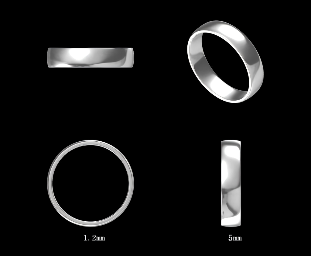 LD024-YG or LD024-P  Wedding Band – 5mm 