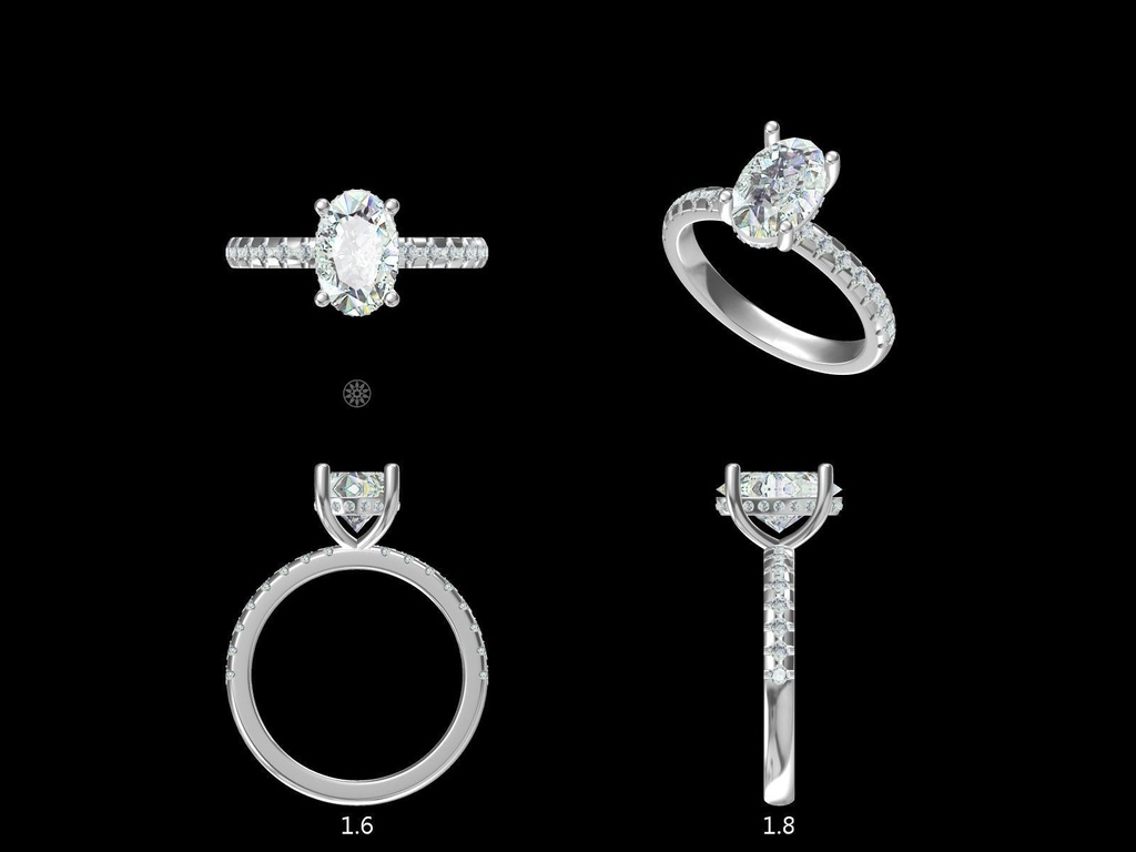 LD2074 P and LD2074 YG  Classic Oval Cut Hidden Halo with Diamond Band - 4ct+ ( 13 x 9mm )  (Mount)     