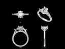 LD163YG or LD163-P 3ct oval cut diamond with pear cut side stones (Mount)       