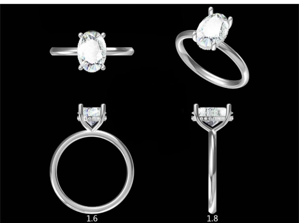 LD205 - YG and LD205 - P  Oval is 10.5 x 7.2mm Oval hidden halo plain band , D/E colour and VVS clarity (Mount) 