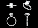  LD 2021 YG and LD 2021 P Main oval is 9 x 6mm Oval 1.50ct hidden halo and diamond band ring (Mount)  