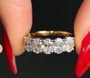 LD086-YG or LD086-P Oval Cut Low Set Diamond Band – 1.75ct