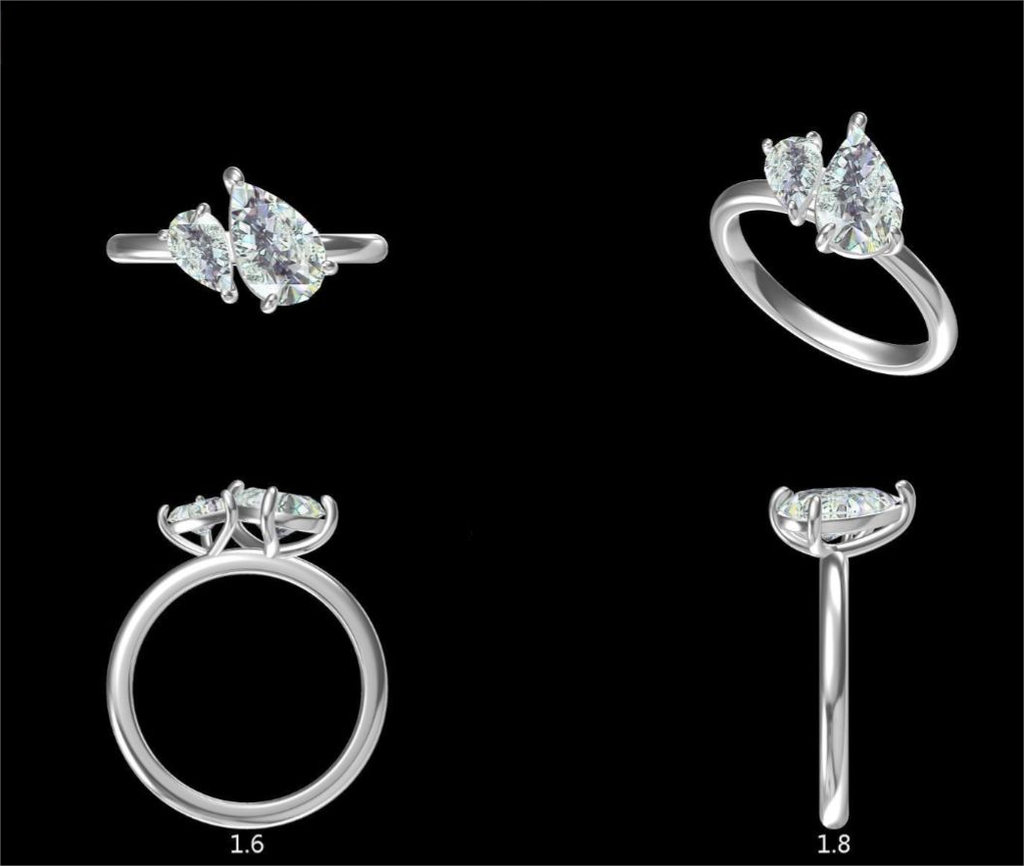 LD2047 P and LD2047 YG   Pear moi Et Toi (9.5x6) (6.5x4)  engagement ring  (Mount) 