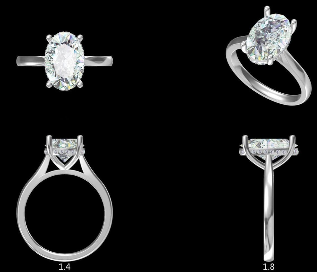 LD 2070 YG / P   Oval 11.5x7.8mm engagement ring  (Mount)   