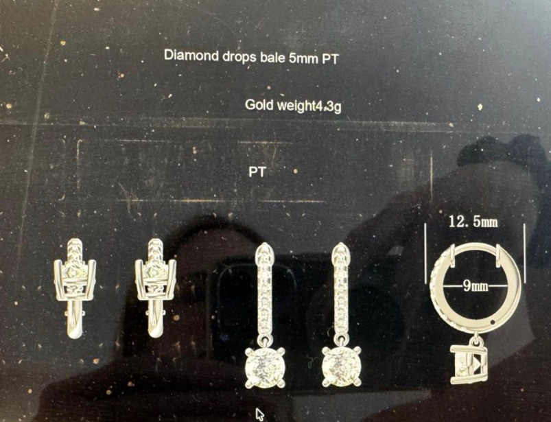 LD2045 P and LD2045 YG Diamond Drop bale 5MM Pendant (Mount)  
