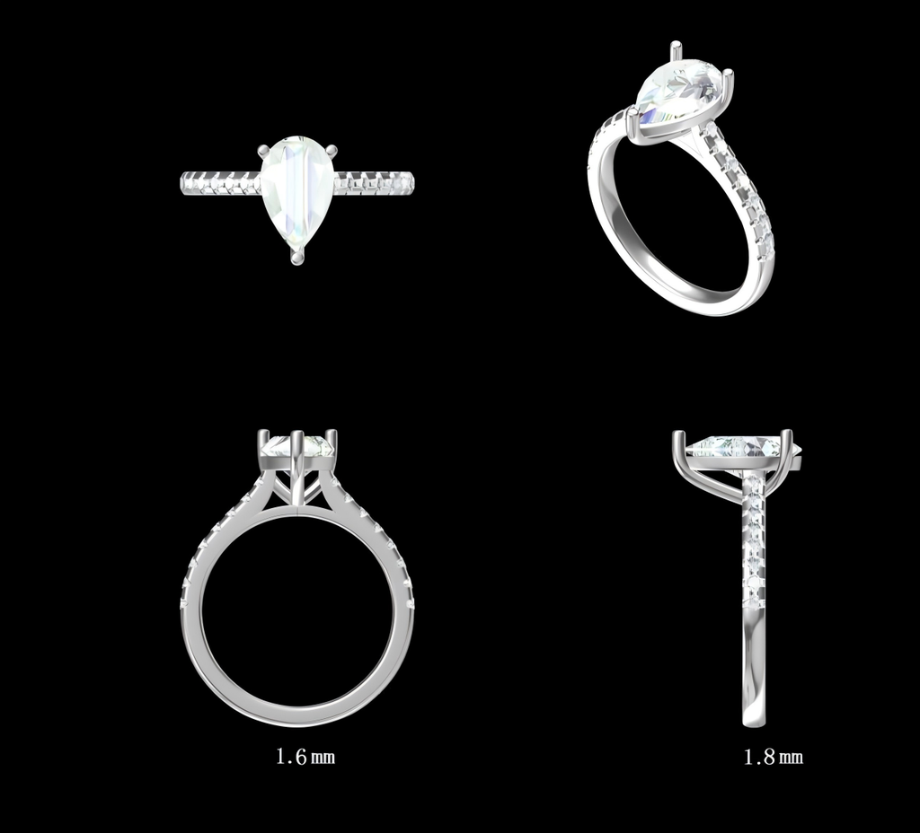 LD2059 P and LD2059 YG   Pear is 10 x 6.3mm  diamond Engagement Ring  (Mount) 
