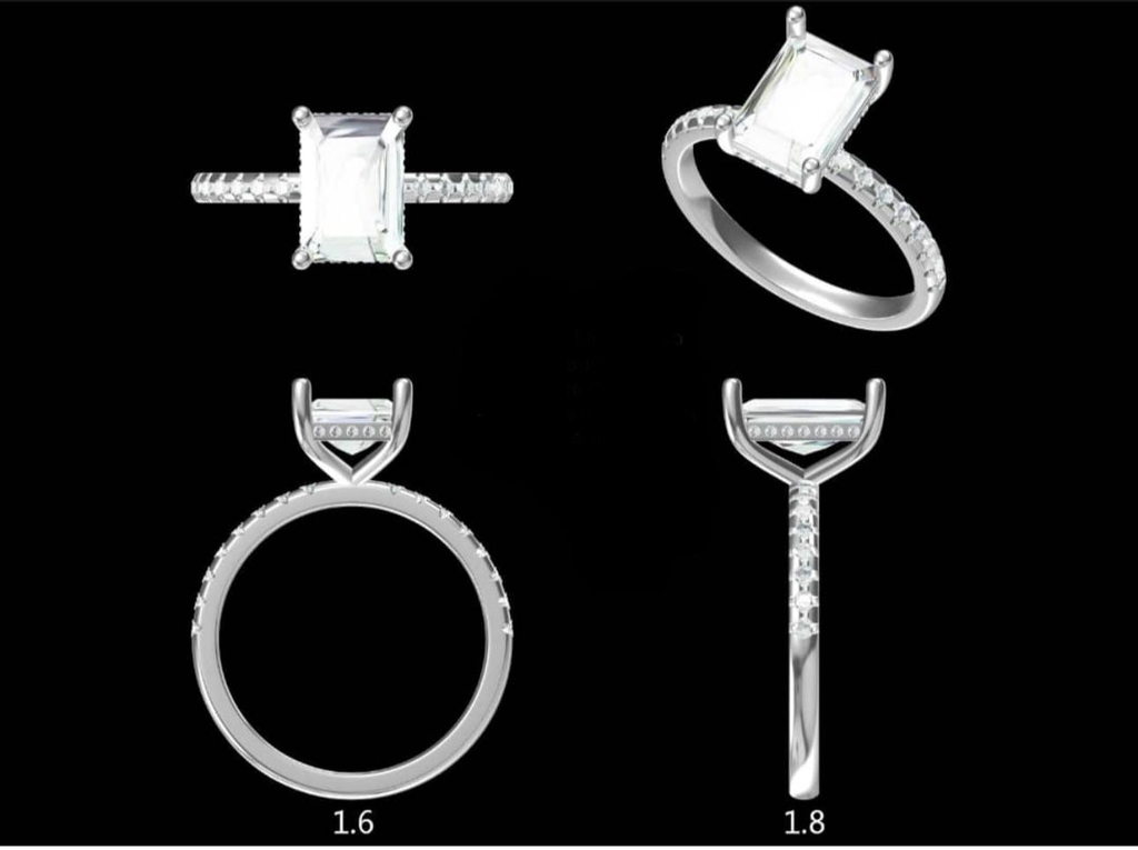LD154-P  Classic Radiant Hidden Halo on a Diamond Band – 10mmx7mm, Hand picked 3ct+, D/E colour and VVS clarity in Platinum (Mount)  