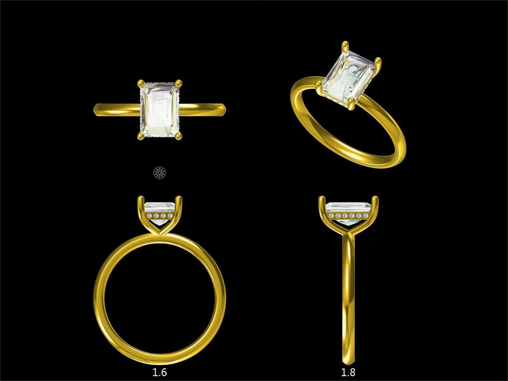 LD143-YG  Classic Lab Grown Emerald Hidden Halo – 8.5mmx5.8mm, Hand picked 2ct+, D/E colour and VVS clarity in 18k Yellow Gold (Mount)   