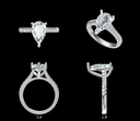 LD138-YG  Classic Lab Grown Pear on a Diamond Band – 11mm+, Hand picked 2ct+, D/E colour and VVS clarity in 18k Yellow Gold (Mount)    