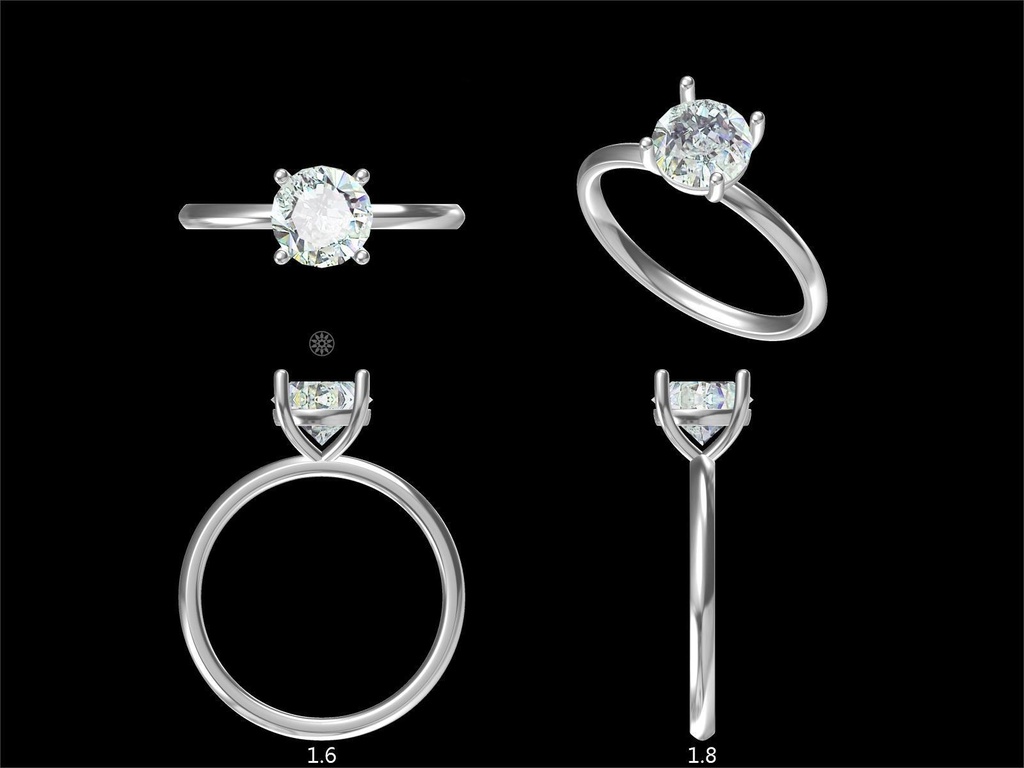  LD135-P Classic Lab Grown Round Brilliant Solitaire (4 prong) – 8.2mm+, Hand picked 2ct+, D/E colour and VVS clarity in Platinum  (Mount)     