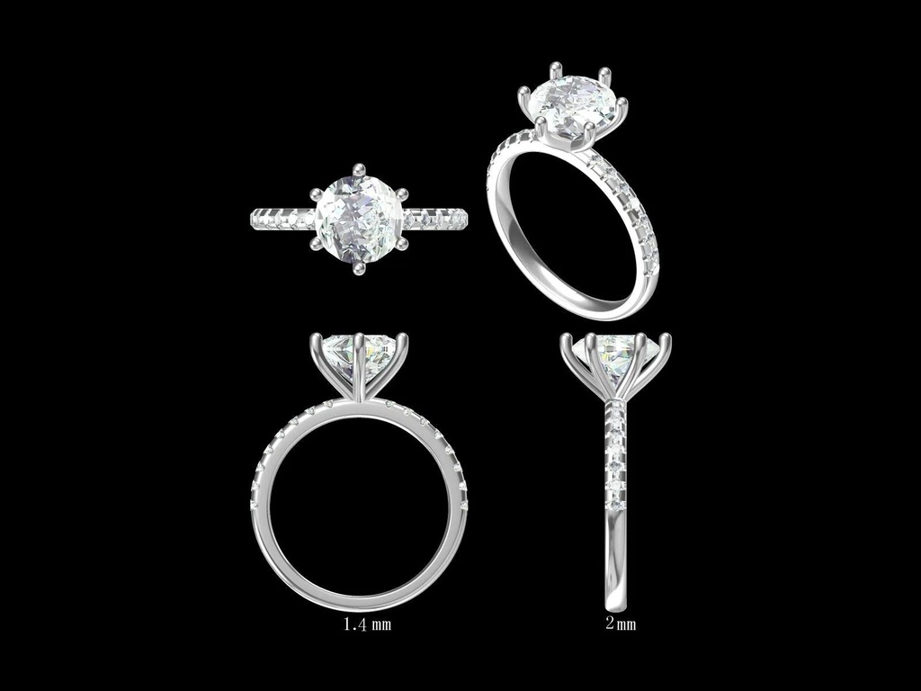 LD153-P  Classic Lab Grown Round Brilliant on a Diamond Band – 8mm+, Hand picked 2ct+, D/E colour, VVS clarity and highest possible Cut Grade in Platinum (Mount)      