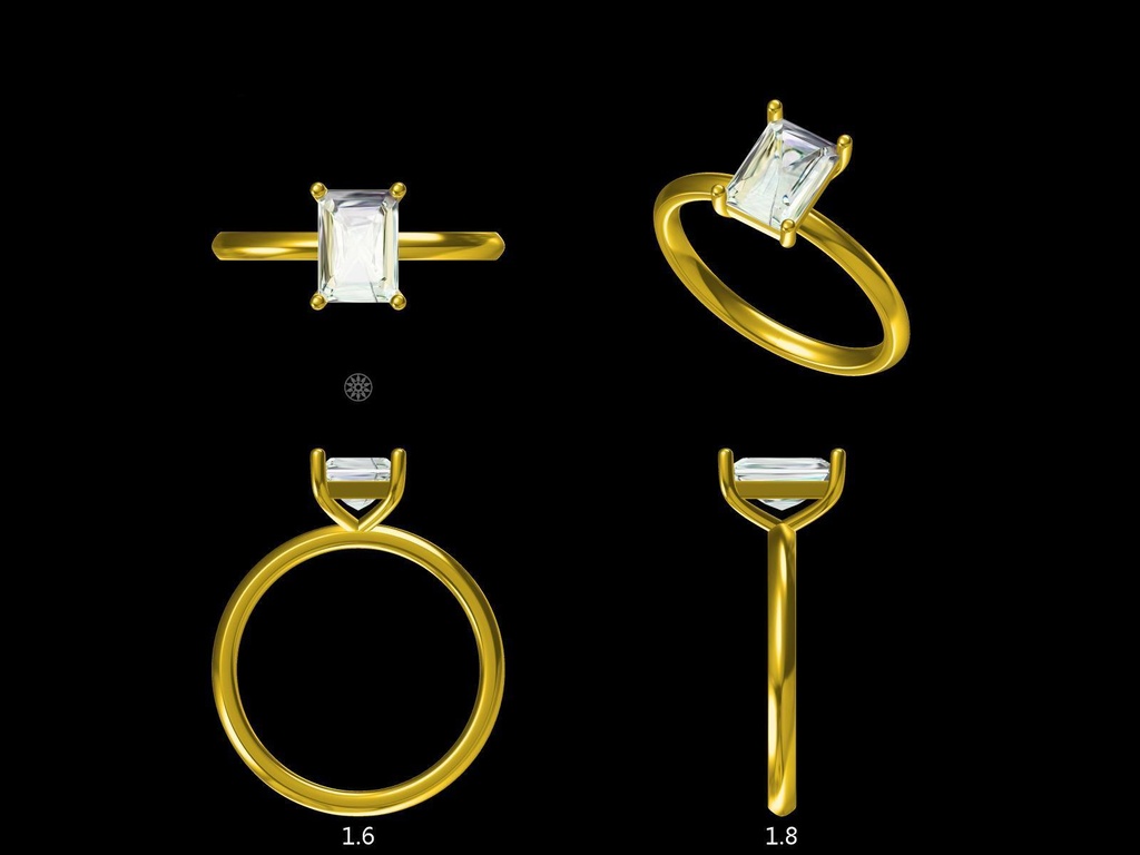 LD162-YG Classic Lab Grown Radiant Solitaire – 8.5mmx6.1mm, Hand picked 1.80ct+, D/E colour and VVS clarity in 18k Yellow Gold (Mount)    