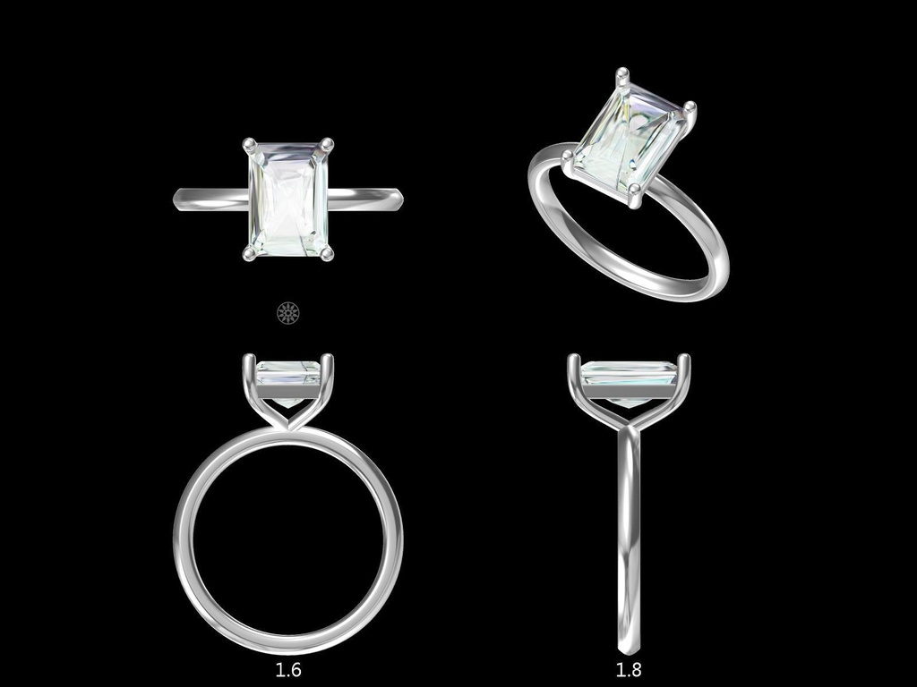 LD162-P Classic Lab Grown Radiant Solitaire – 8.5mmx6.1mm Hand picked 1.80ct+, D/E colour and VVS clarity in Platinum  (Mount)     