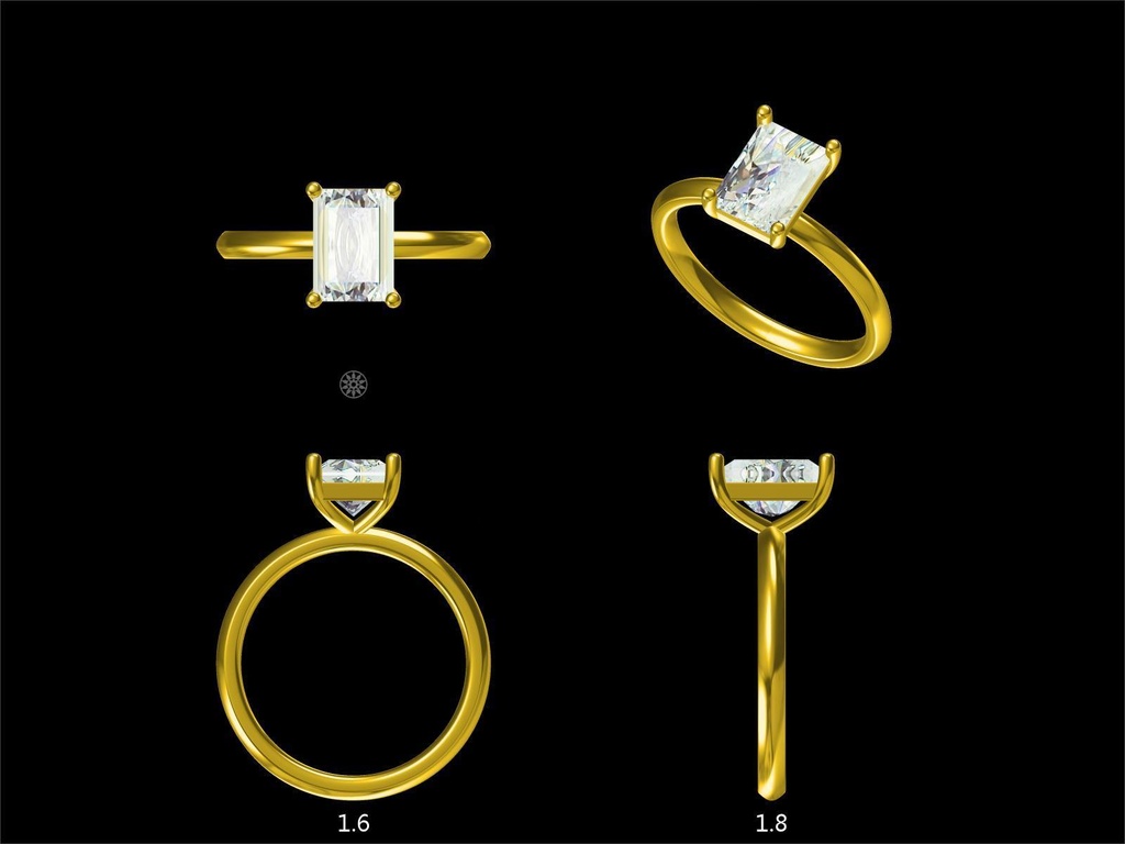 LD120-YG Classic Radiant Solitaire – Hand picked 1ct+ 7x5mm, D/E colour and VVS clarity in 18k Yellow Gold (Mount)    