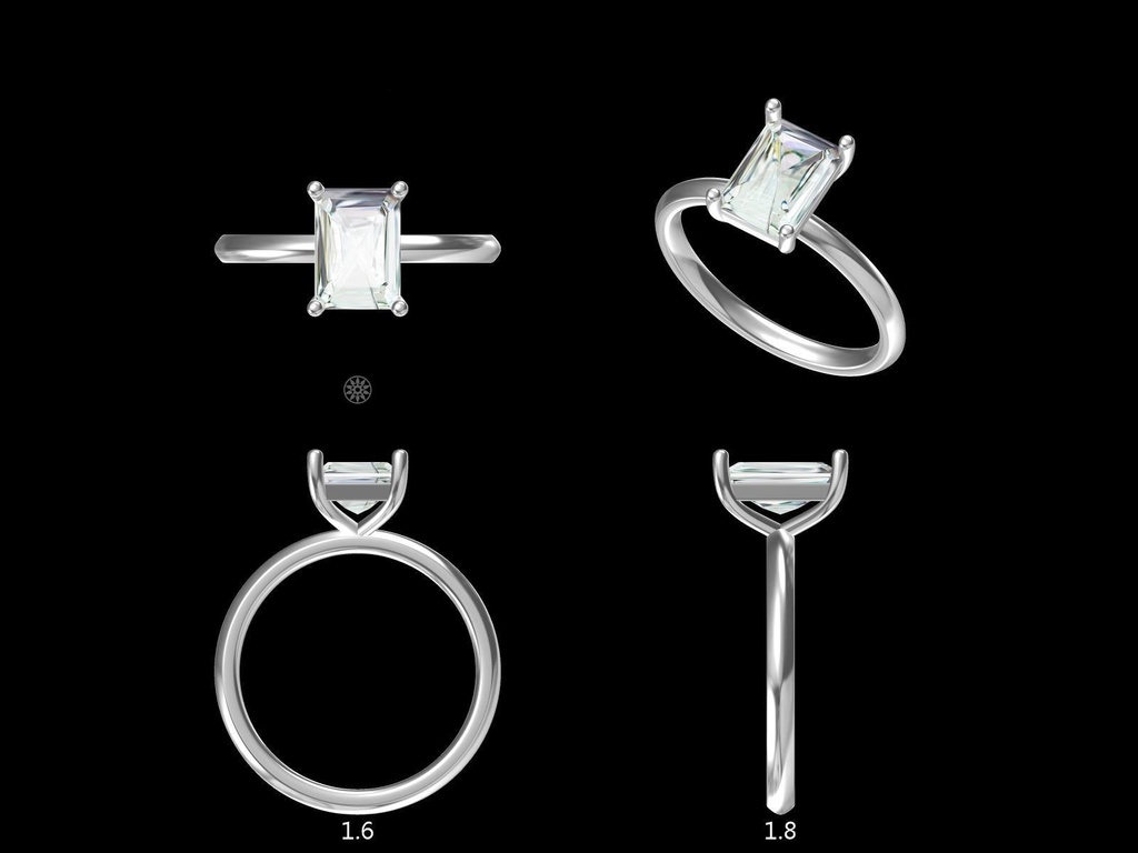 LD120-P Classic Radiant Solitaire – Hand picked 1ct+, 7x5mm D/E colour and VVS clarity in Platinum (Mount)    