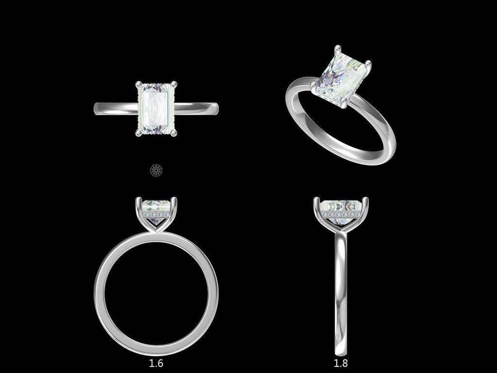 3ct radiant with hidden halo  10mmx7mm (Mount)