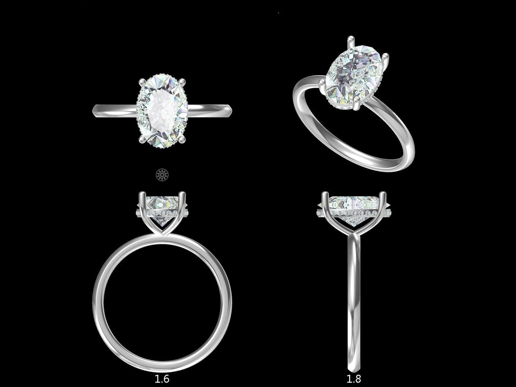 LD155-P Classic Lab Grown Oval Hidden Halo – 11.5mmx8mm Hand picked 3ct+ oval, D/E colour and VVS clarity in Platinum (Mount)  