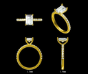 LD042-YG or LD042-P  Certified Lab Grown Radiant Hidden Halo – Hand picked, 1.20ct+, 7.5mmx5.2mm , D/E colour, VVS clarity (Mount)     
