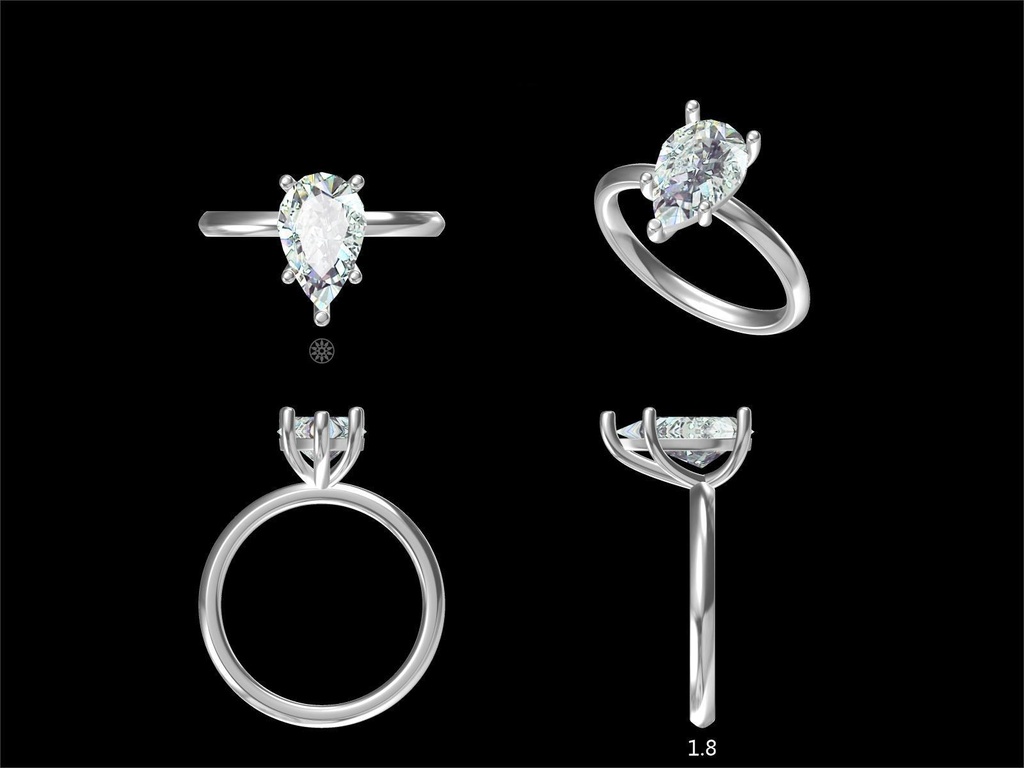 LD121-P Classic Pear Solitaire – Hand picked 1ct+,9x5.5mm  D/E colour and VVS clarity in Platinum(Mount)   
