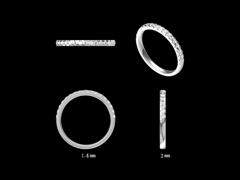 LD004-YG or LD004-P –  2.8mm width Classic Eternity Band   