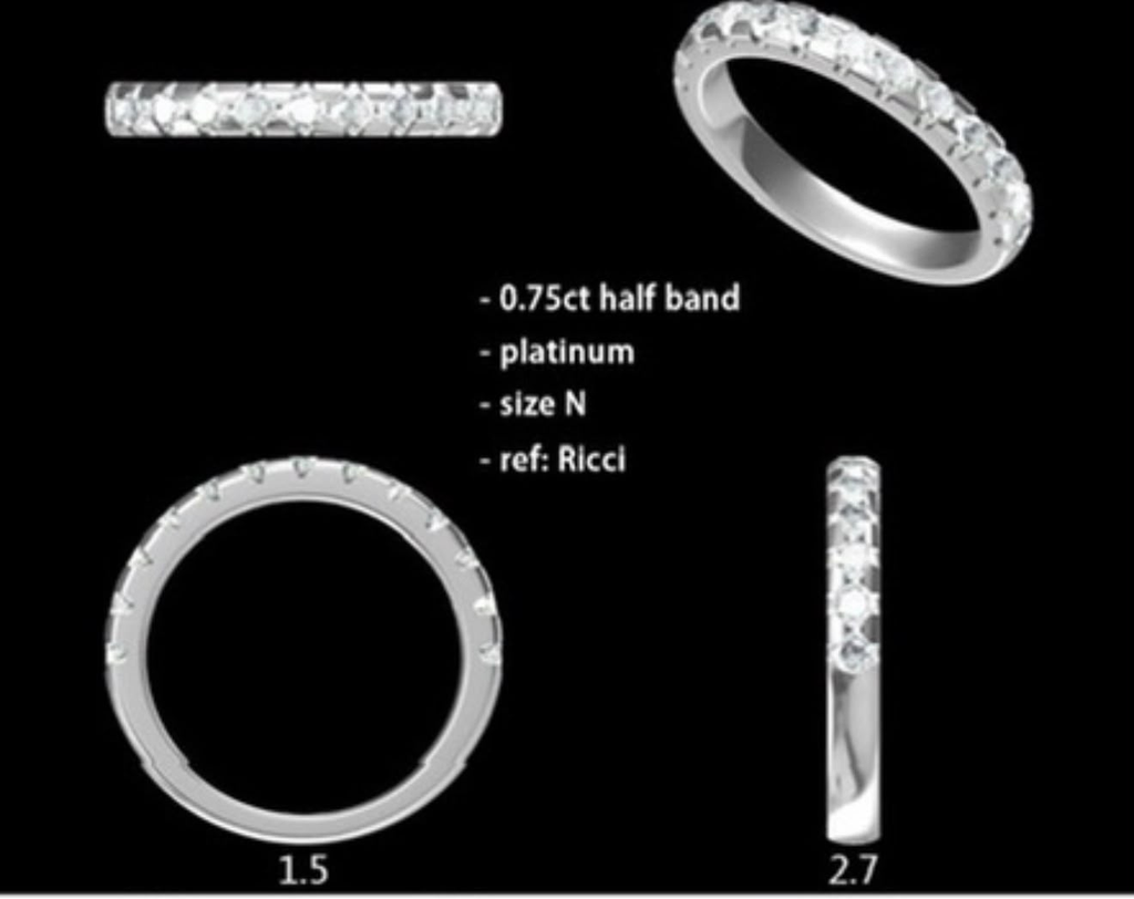 LD004-YG or LD004-P –  2.8mm width Classic Eternity Band   