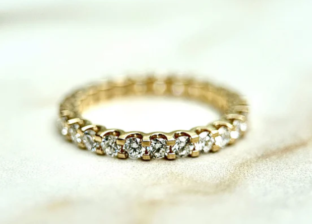 LD006-YG or LD006-P Full U-Prong Eternity Band – 1ct