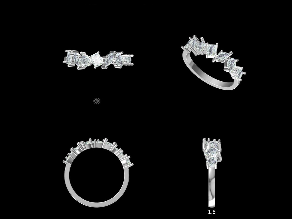 LD007-YG or LD007-P  Chaos Band – 1.20ct