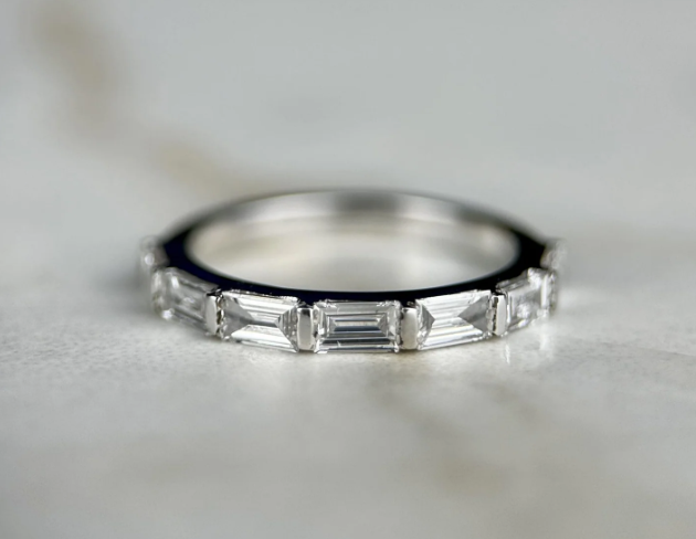 LD081-YG or LD081-P Delicate Baguette Cut Band – 0.45ct