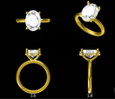 LD205 - YG and LD205 - P  Oval is 10.5 x 7.2mm Oval hidden halo plain band , D/E colour and VVS clarity (Mount) 