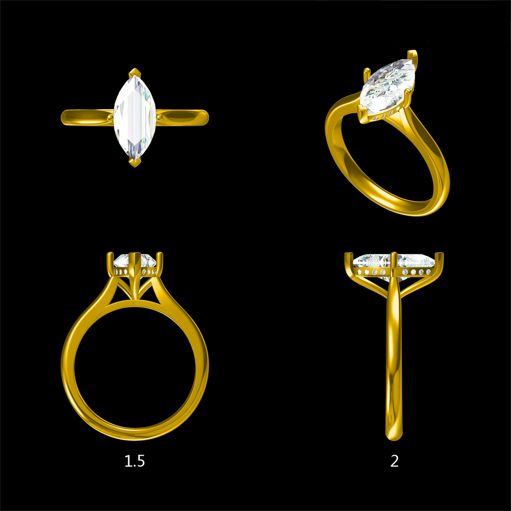 LD210-P and LD210-YG  Classic Marquise cut solitaire ring1.50ct 11x6mm D/E colour and VVS clarity  (Mount)    
