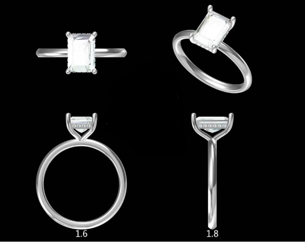 LD208 - YG and LD208 - P - radiant is 9.5x6.5mm - engagement ring (Mount) 