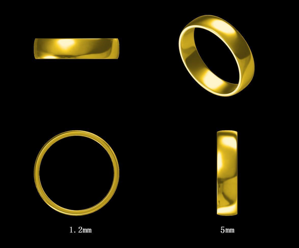 LD024-YG or LD024-P  Wedding Band – 5mm 