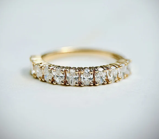 LD074-YG  Oval Cut Low Set Diamond Band – 0.8ct in 18k Yellow Gold 