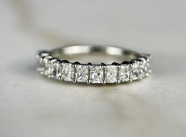 LD095-YG or LD095-P Radiant Half Band – 1.50ct 