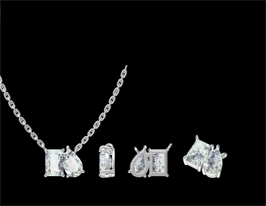 LD2041 P and LD2041 YG  Pear & Emerald 16 inch chain Pendant (Mount)  