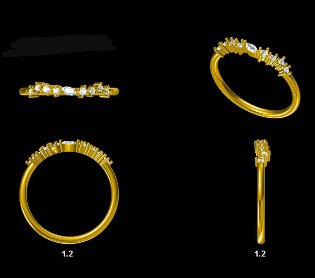 LD 2023 YG and LD 2023 P Delicate pretty wedding band