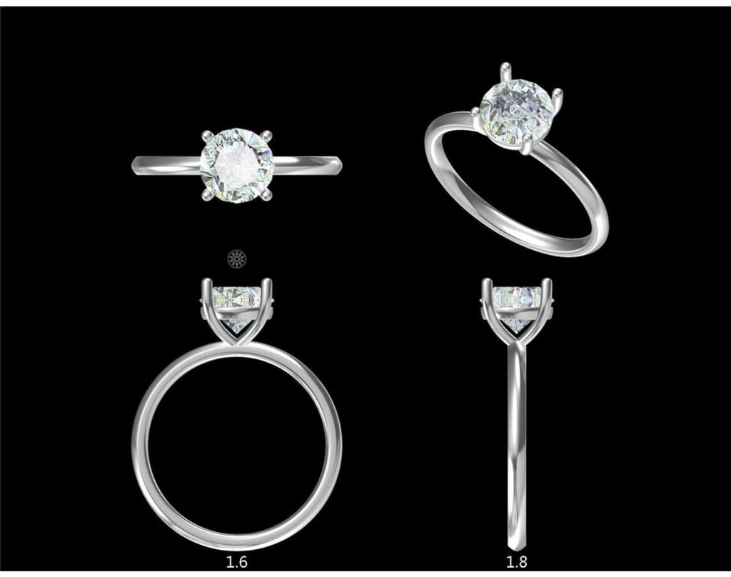 LD2026 P and LD 2026 YG  (4 prong) 1.50ct 7.2mm  round solitaire engagement ring  (Mount)    