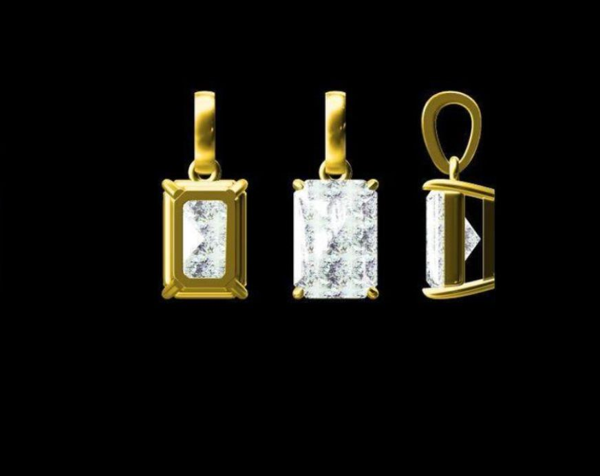 ⁠LD 2030 YG and LD 2030 P ⁠Dimensions are 5.5 x 4mm radiant 0.50ct pendant 