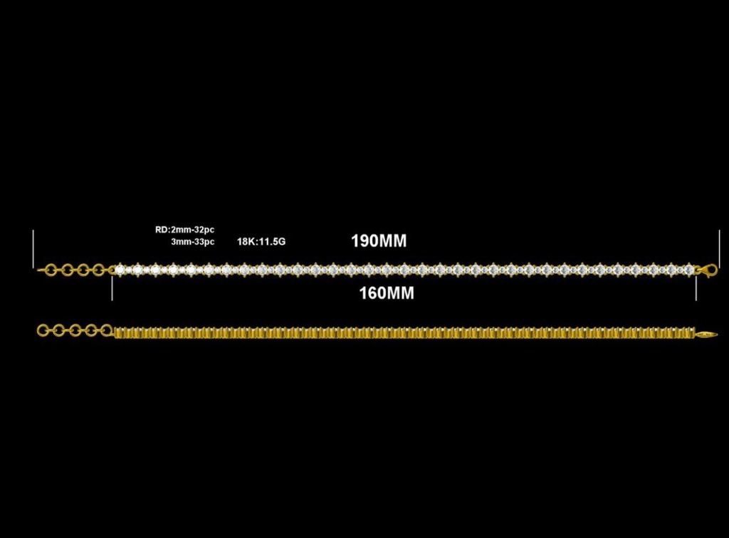 ⁠LD 2028 YG and LD 2028 P  Alternating bracelet 4ct
