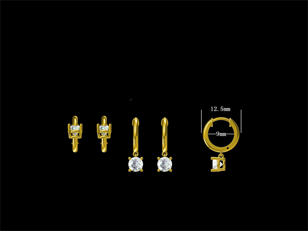 LD2046 YG / LD2046 PT 5mm Drops Earring E/VS1+