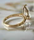 LD2058 YG / P - 3ct pear solitaire  12.75 x 8mm engagement ring  (Mount)  